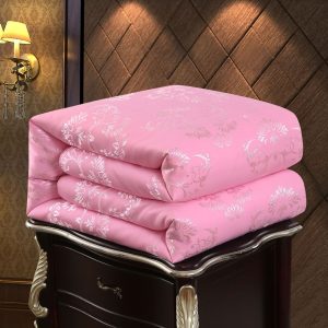 pink silk quilt
