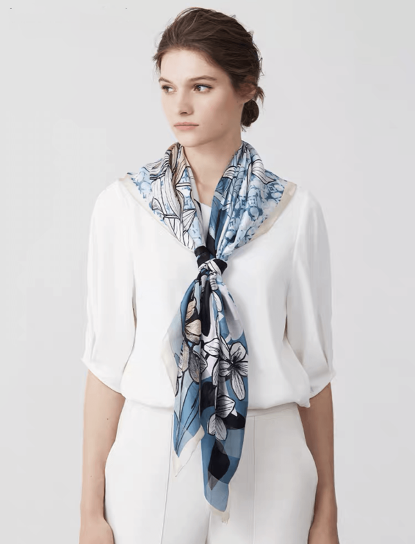 square mulberry silk scarf